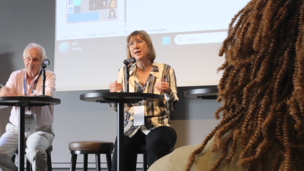 Panel discussion at the conference: AFINO Director Siri Granum Carson and John Bessant, Emeritus Professor University of Essex (UK) and keynote speaker at the conference.
