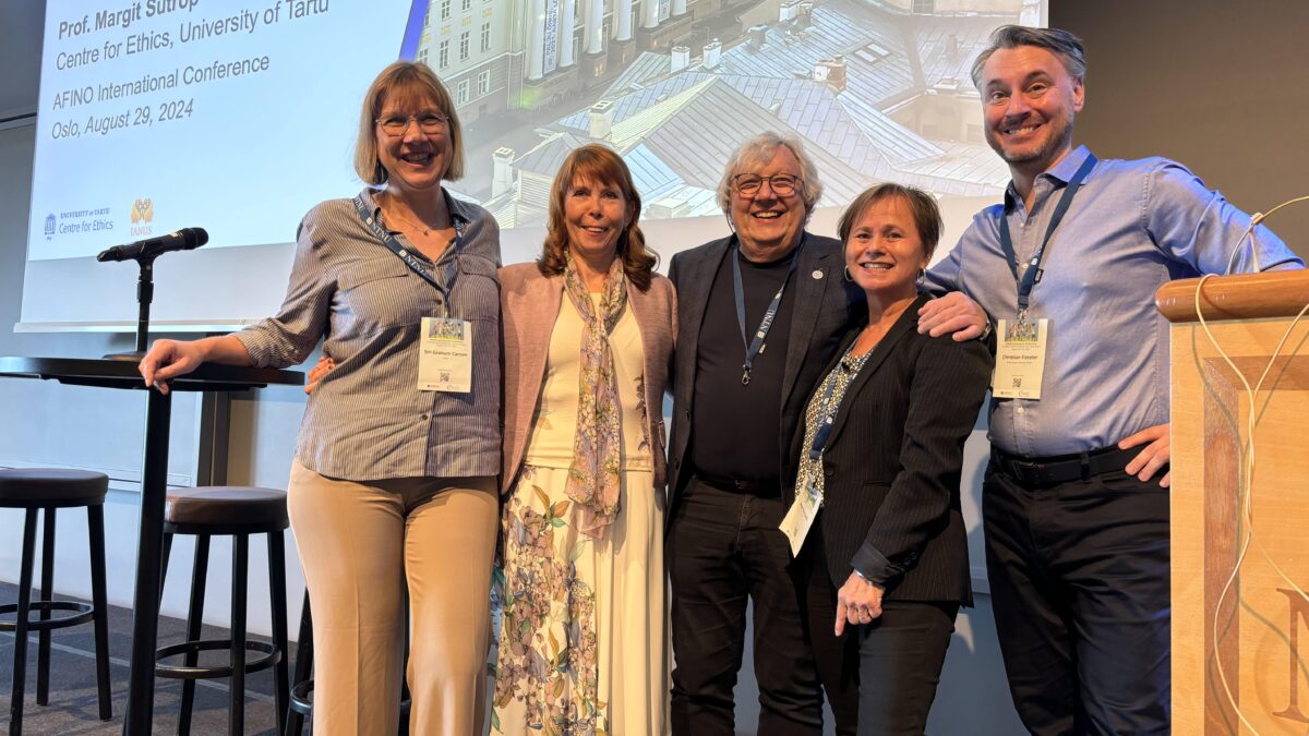 AFINO International Conference. From left; Siri Granum Carson, Margit Sutrop, Matthias Kaiser, May Thorseth and Christian Fieseler.