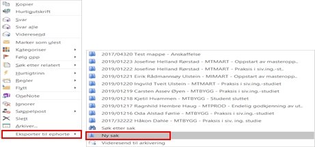Opprette Saksmappe I EPhorte Outlook - Kunnskapsbasen - NTNU