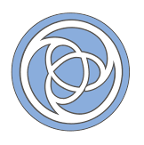 Logoen til norsk legemiddelhåndbok, en sirkel med trebladet stilisert blomst inni