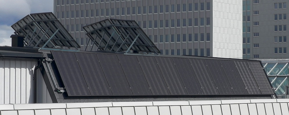 Solcellepanel på tak
