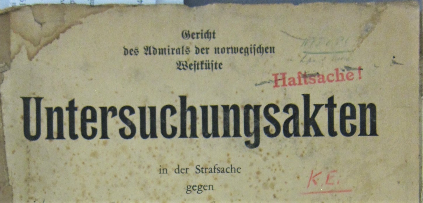 Omslag til en mappe fra den tyske militærretten, Bundesarchiv-Militärchiv Freiburg
