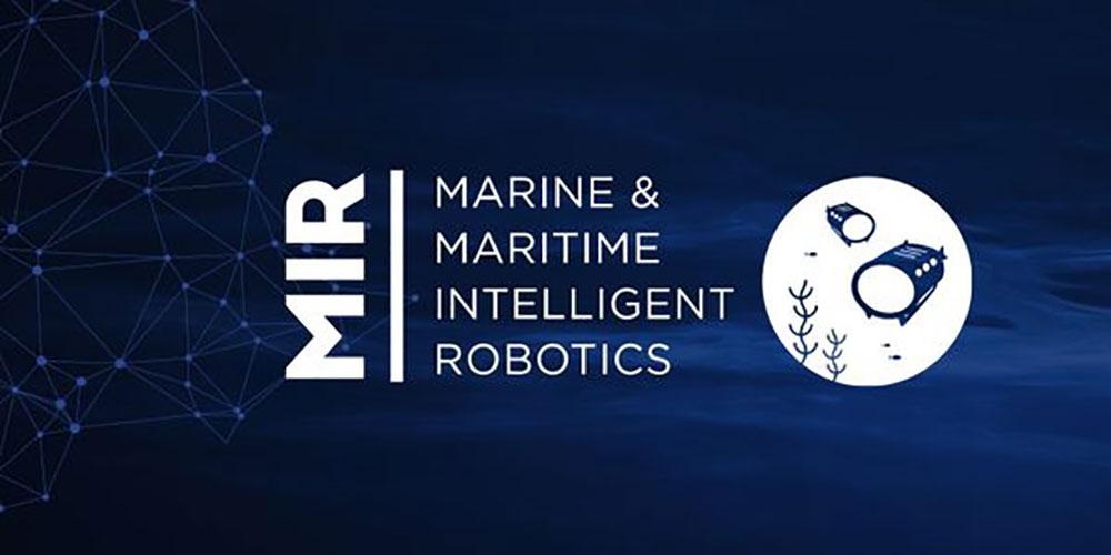 Logo Marine and Maritime Intelligent Robotics. Illustration.