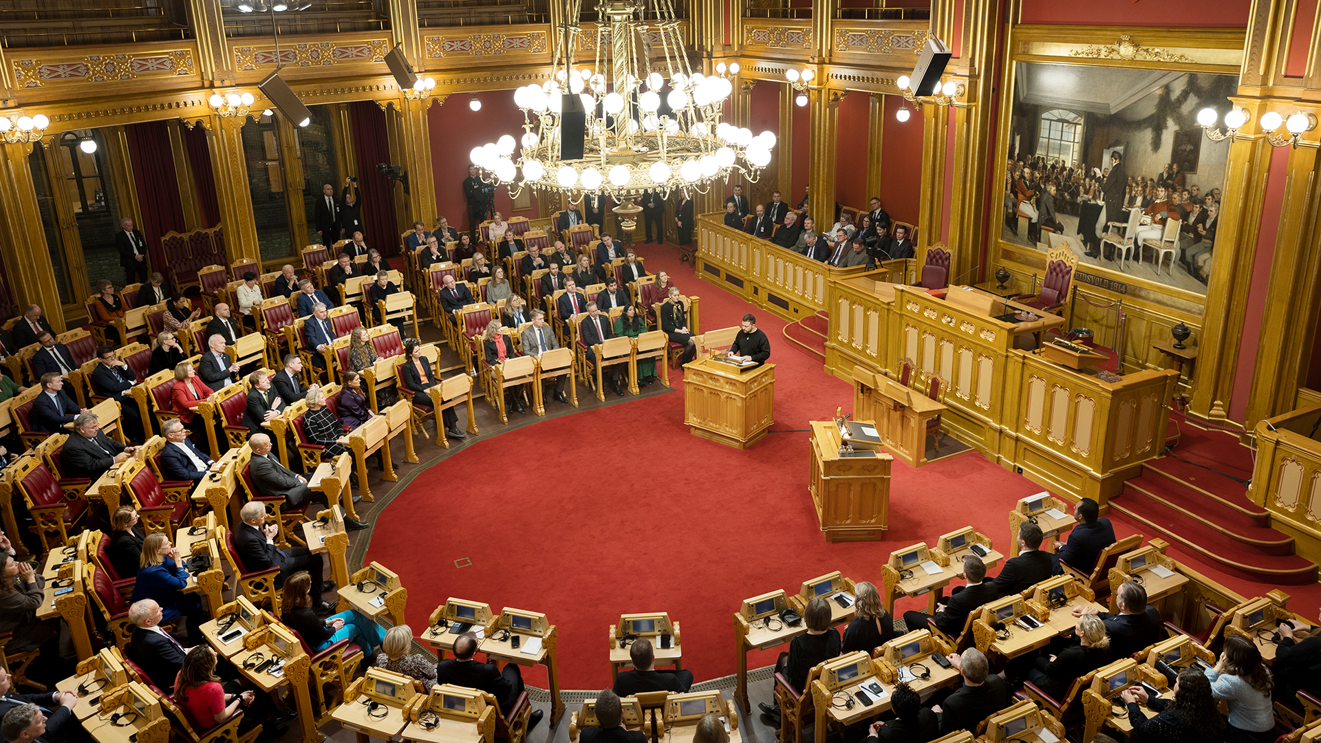 Stortingssalen i Norge. Foto: Stortinget