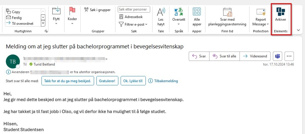 Elements-ikonet i Outlook