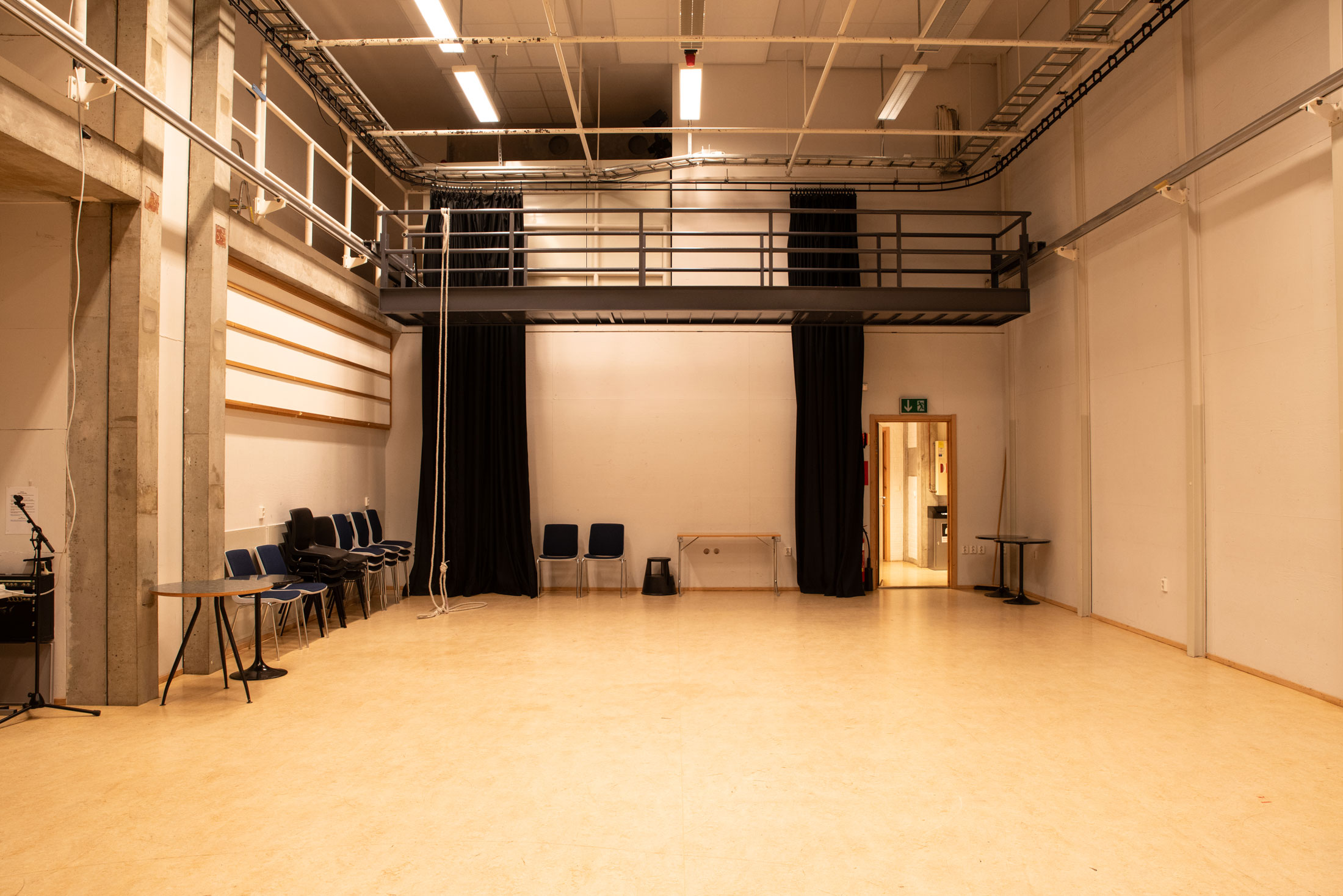Drama og teaters produksjons- og undervisningslokalet Studio. Foto.